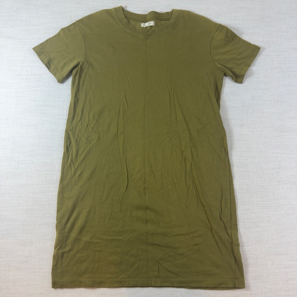 Madewell Short Sleeve T-Shirt Dress Olive Green Crew Neck Cotton Small